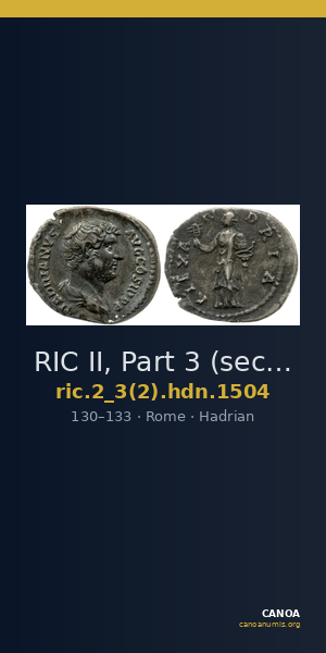 RIC II, Part 3 (second edition) Hadrian 1504 — CANOA