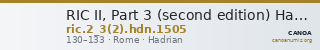 RIC II, Part 3 (second edition) Hadrian 1505 — CANOA