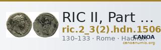 RIC II, Part 3 (second edition) Hadrian 1506 — CANOA