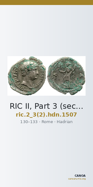 RIC II, Part 3 (second edition) Hadrian 1507 — CANOA