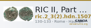 RIC II, Part 3 (second edition) Hadrian 1507 — CANOA