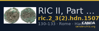 RIC II, Part 3 (second edition) Hadrian 1507 — CANOA