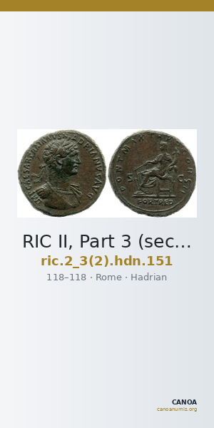 RIC II, Part 3 (second edition) Hadrian 151 — CANOA