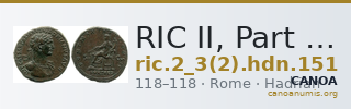 RIC II, Part 3 (second edition) Hadrian 151 — CANOA