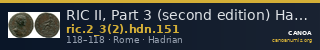 RIC II, Part 3 (second edition) Hadrian 151 — CANOA