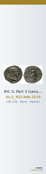 RIC II, Part 3 (second edition) Hadrian 1510 — CANOA