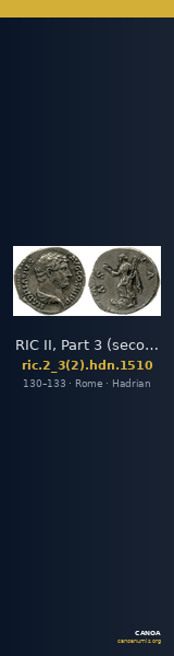 RIC II, Part 3 (second edition) Hadrian 1510 — CANOA