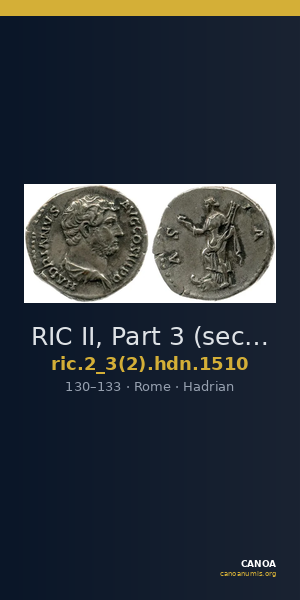RIC II, Part 3 (second edition) Hadrian 1510 — CANOA