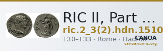 RIC II, Part 3 (second edition) Hadrian 1510 — CANOA