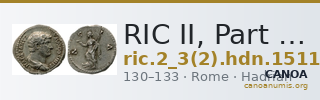 RIC II, Part 3 (second edition) Hadrian 1511 — CANOA