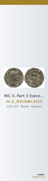 RIC II, Part 3 (second edition) Hadrian 1513 — CANOA
