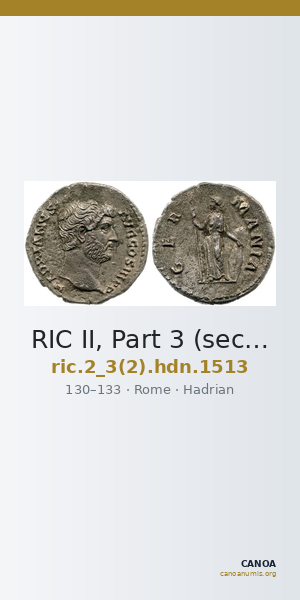 RIC II, Part 3 (second edition) Hadrian 1513 — CANOA