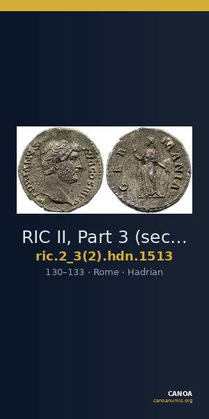 RIC II, Part 3 (second edition) Hadrian 1513 — CANOA