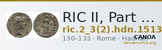 RIC II, Part 3 (second edition) Hadrian 1513 — CANOA