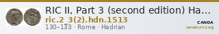 RIC II, Part 3 (second edition) Hadrian 1513 — CANOA