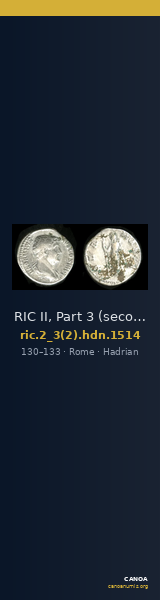RIC II, Part 3 (second edition) Hadrian 1514 — CANOA