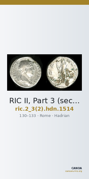RIC II, Part 3 (second edition) Hadrian 1514 — CANOA