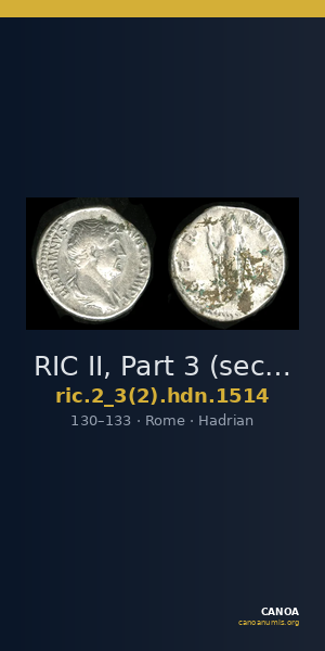 RIC II, Part 3 (second edition) Hadrian 1514 — CANOA