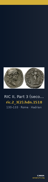 RIC II, Part 3 (second edition) Hadrian 1518 — CANOA