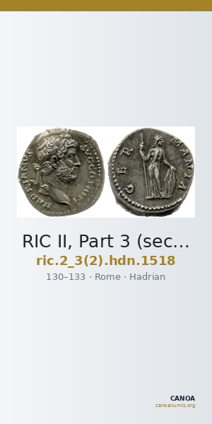 RIC II, Part 3 (second edition) Hadrian 1518 — CANOA