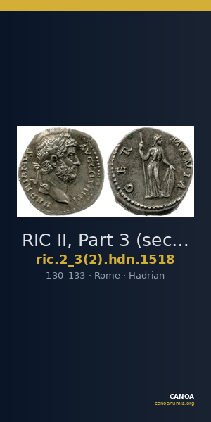 RIC II, Part 3 (second edition) Hadrian 1518 — CANOA
