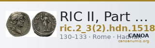 RIC II, Part 3 (second edition) Hadrian 1518 — CANOA