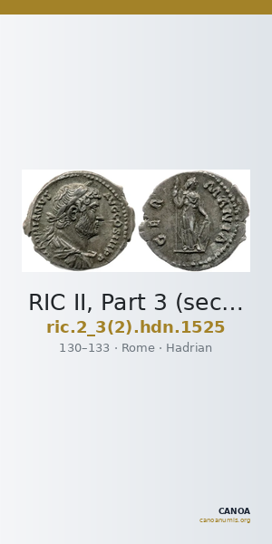 RIC II, Part 3 (second edition) Hadrian 1525 — CANOA