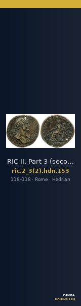 RIC II, Part 3 (second edition) Hadrian 153 — CANOA