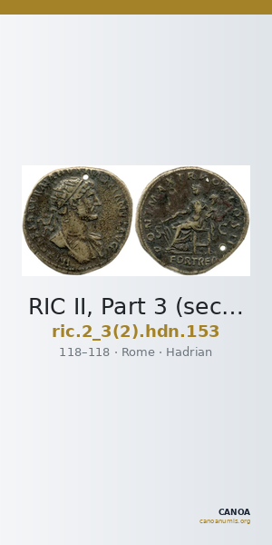 RIC II, Part 3 (second edition) Hadrian 153 — CANOA