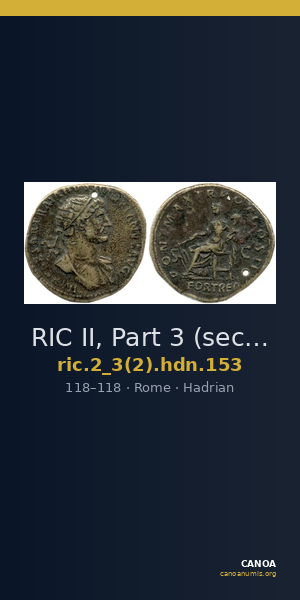 RIC II, Part 3 (second edition) Hadrian 153 — CANOA