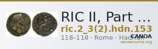 RIC II, Part 3 (second edition) Hadrian 153 — CANOA