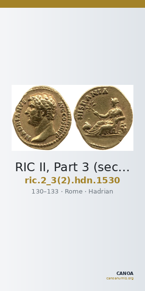 RIC II, Part 3 (second edition) Hadrian 1530 — CANOA