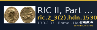 RIC II, Part 3 (second edition) Hadrian 1530 — CANOA