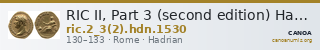 RIC II, Part 3 (second edition) Hadrian 1530 — CANOA