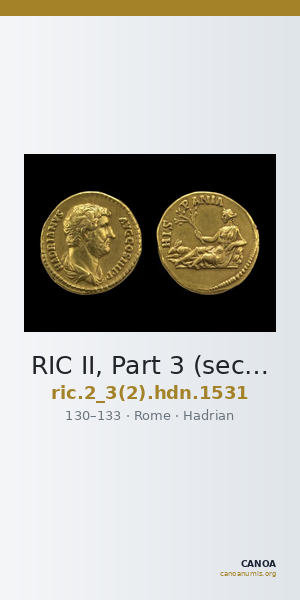RIC II, Part 3 (second edition) Hadrian 1531 — CANOA