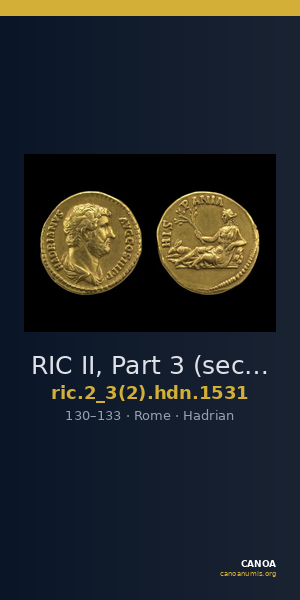 RIC II, Part 3 (second edition) Hadrian 1531 — CANOA