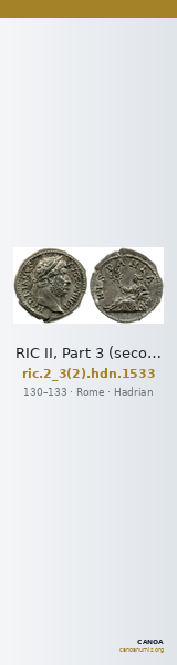 RIC II, Part 3 (second edition) Hadrian 1533 — CANOA
