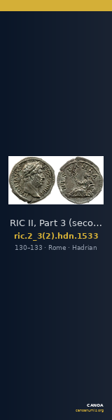 RIC II, Part 3 (second edition) Hadrian 1533 — CANOA
