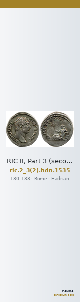 RIC II, Part 3 (second edition) Hadrian 1535 — CANOA