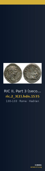 RIC II, Part 3 (second edition) Hadrian 1535 — CANOA