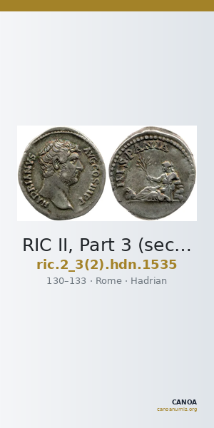 RIC II, Part 3 (second edition) Hadrian 1535 — CANOA