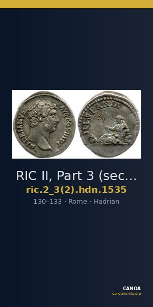RIC II, Part 3 (second edition) Hadrian 1535 — CANOA