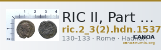 RIC II, Part 3 (second edition) Hadrian 1537 — CANOA
