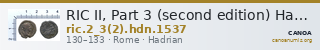 RIC II, Part 3 (second edition) Hadrian 1537 — CANOA