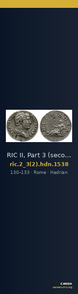 RIC II, Part 3 (second edition) Hadrian 1538 — CANOA