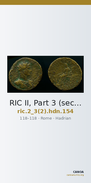 RIC II, Part 3 (second edition) Hadrian 154 — CANOA