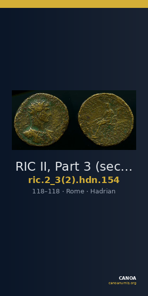 RIC II, Part 3 (second edition) Hadrian 154 — CANOA