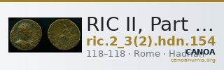 RIC II, Part 3 (second edition) Hadrian 154 — CANOA
