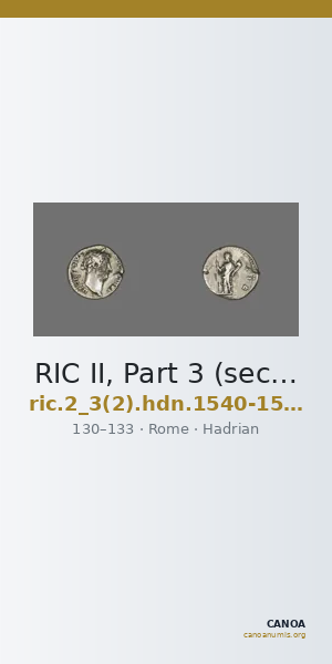 RIC II, Part 3 (second edition) Hadrian 1540-1542 — CANOA