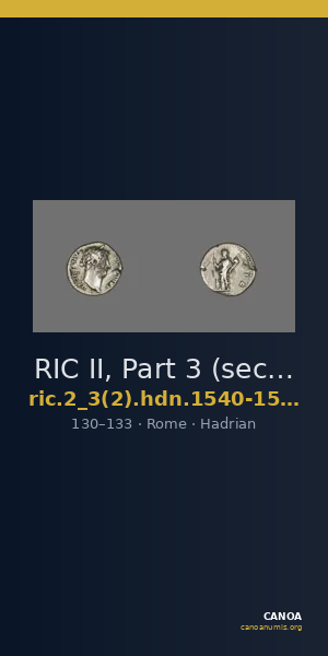 RIC II, Part 3 (second edition) Hadrian 1540-1542 — CANOA